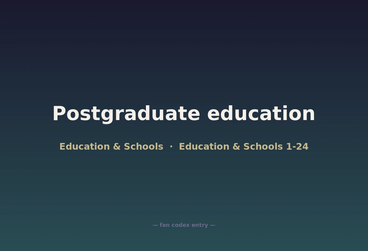 Postgraduate education